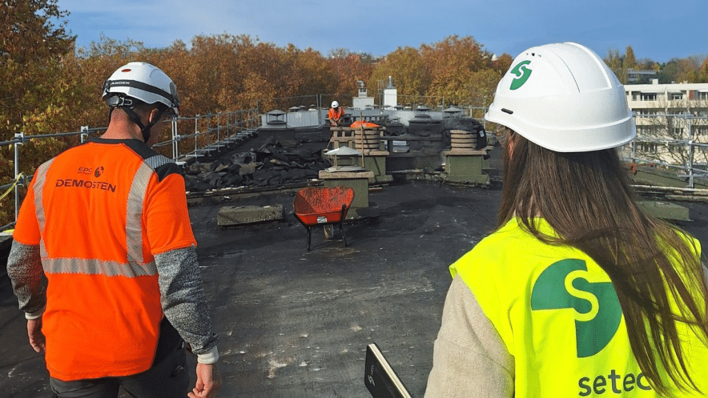 Visite d'un chantier Demosten avec les équipes revoco by setec